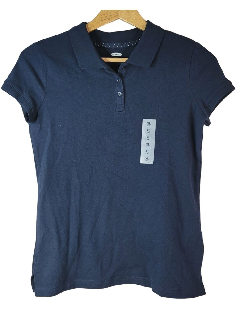Old Navy Girls Uniform Polo Top Navy Blue XL Short Sleeve Cotton Classic Fit NEW